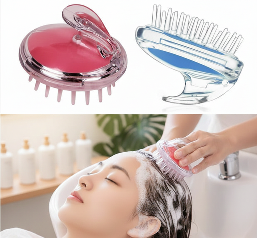 Hair Wash Brush & Scalp Massage Comb – Anti-Dandruff Silicone Shampoo Brush | Deep Scalp Cleanser, Hair Growth Massager, Anti-Itch & Anti-Hair Fall Tool | Random Color