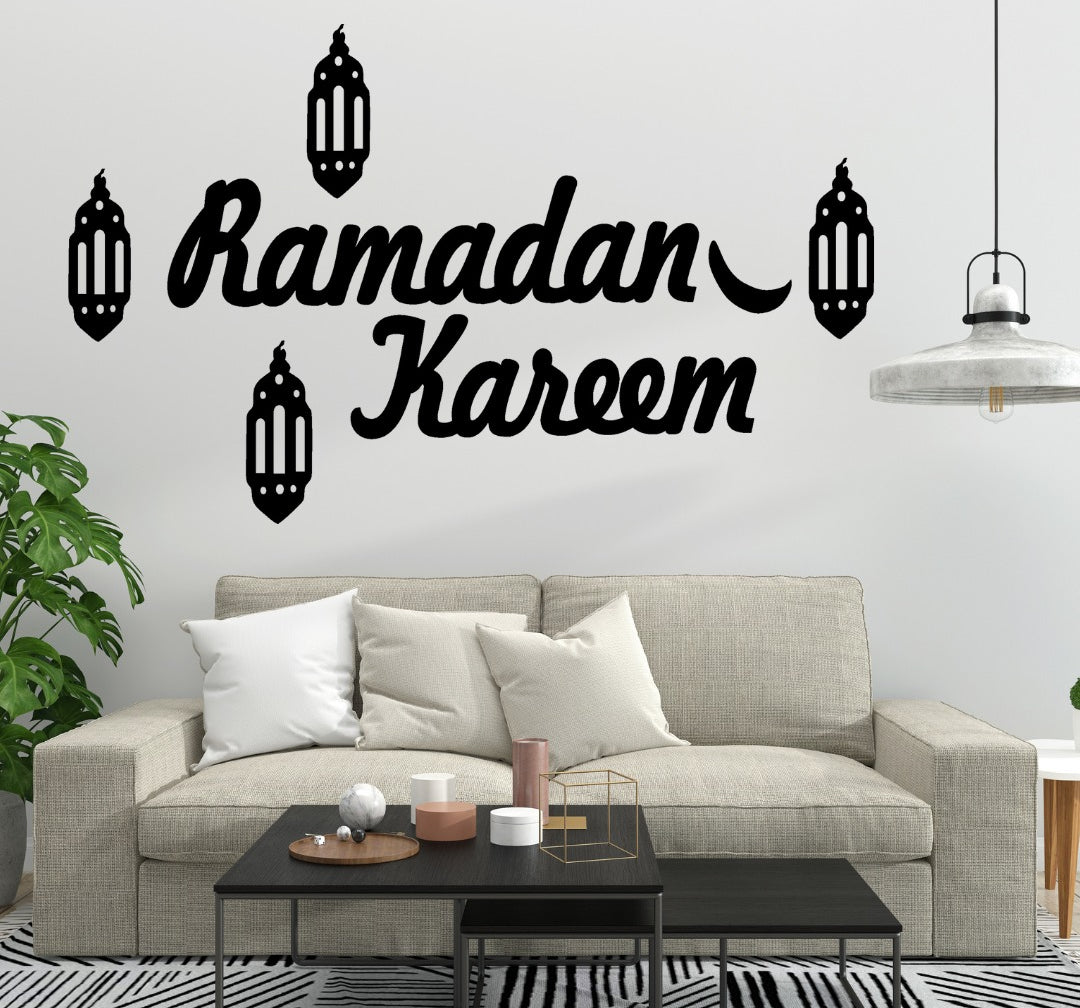 Ramzan kareem Islamic calligraphy 3D Wooden wall Decorative Gift Stylish Design Office Living Room I Decorating Items - Large