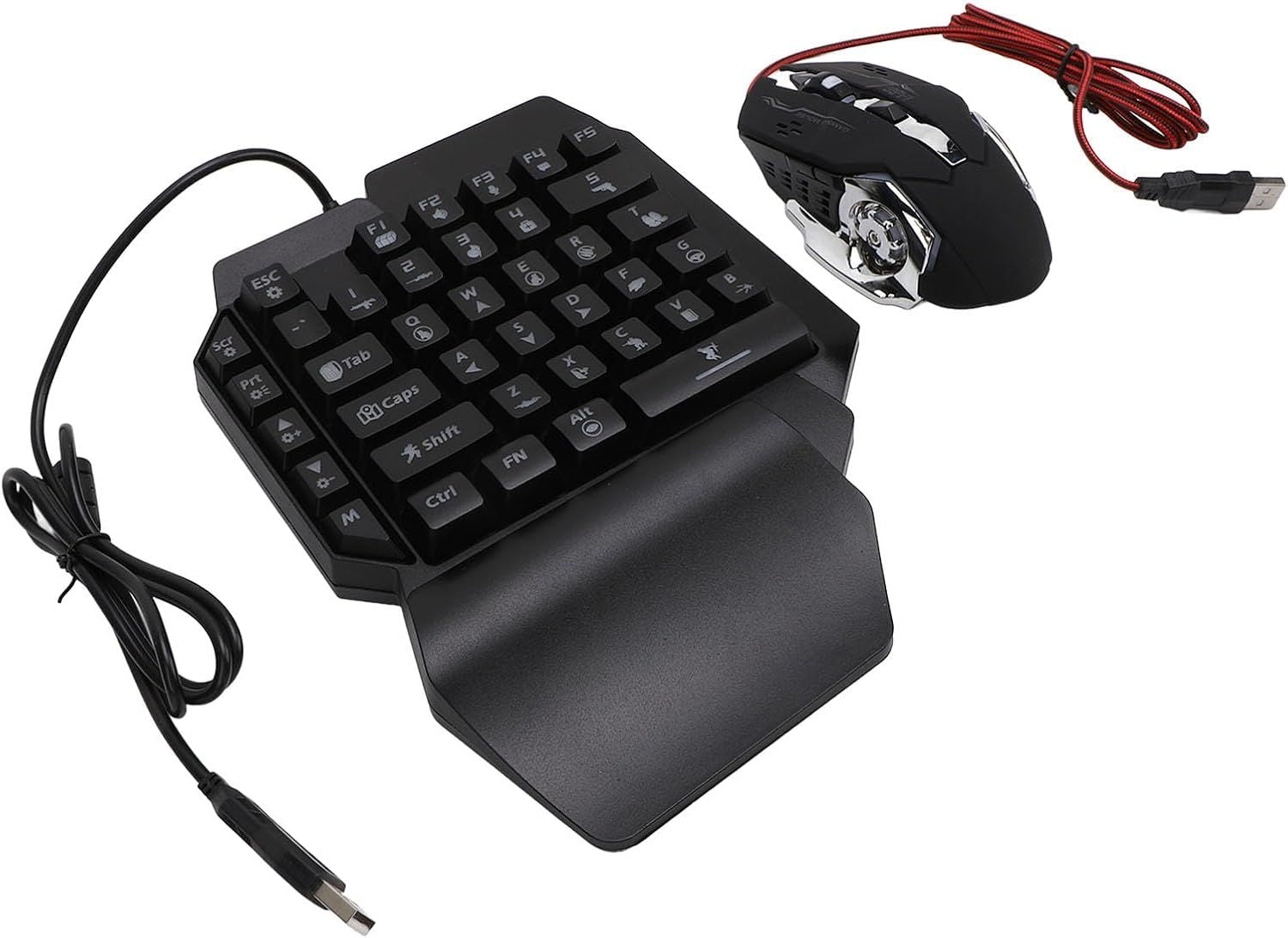 One Hand RGB Gaming Keyboard and Mouse Combo